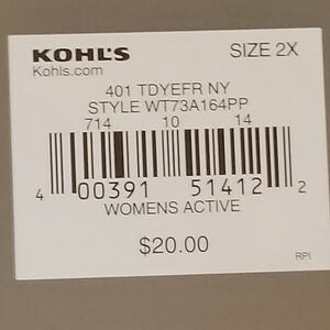 tek gear Black Active Top with Yellow Logo Accent